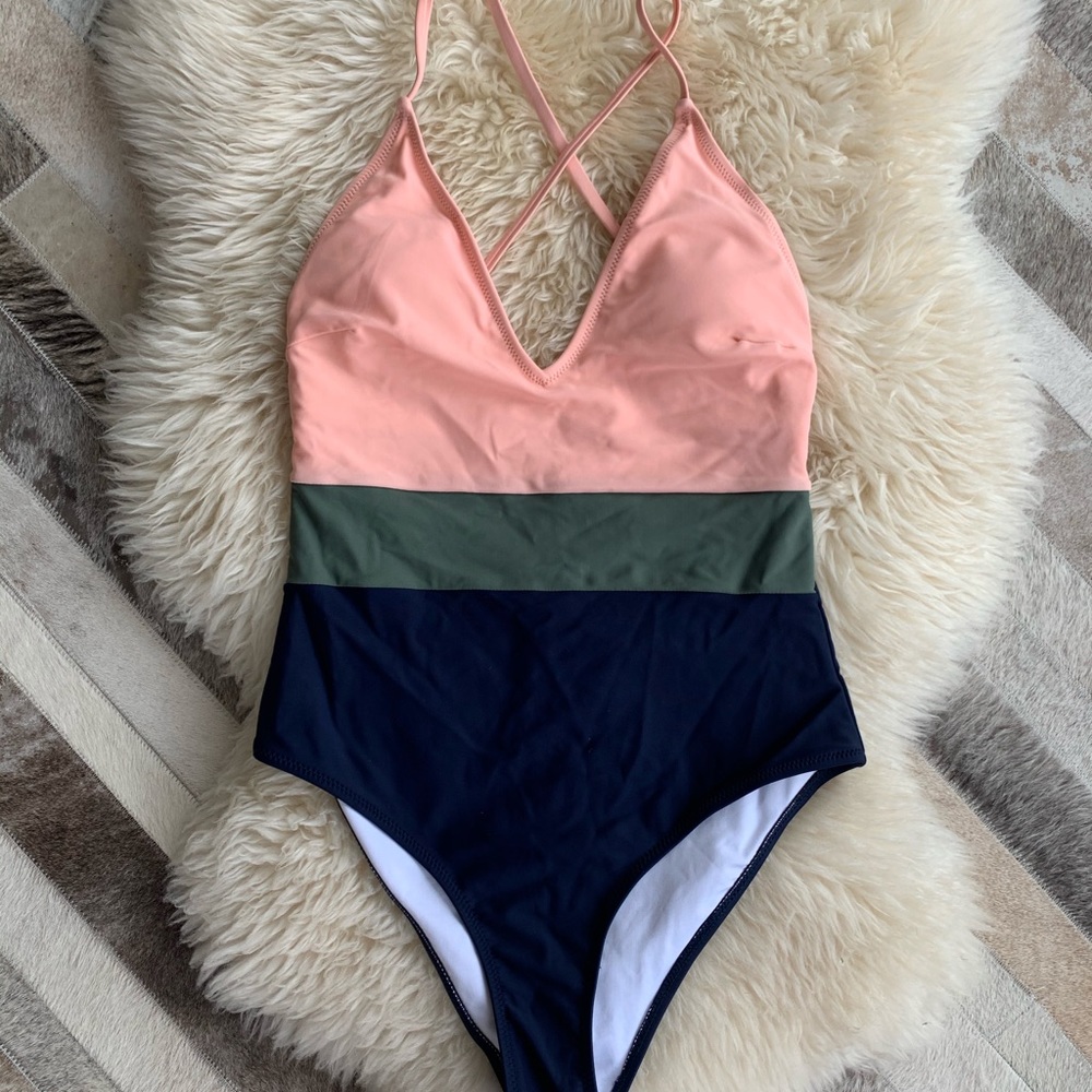 Cupshe Swim Colorblock One Piece Swimsuit